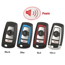 자동차키 스마트키Jinyuqin-스마트 자동차 키 셸 커버 리모트 키리스 케이스 BMW CAS4 F FEM 3 5 7 시리, 03 4 Buttons Panic_03 파란