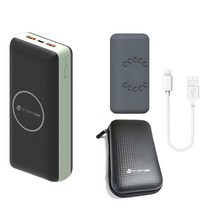 샤오미 7세대 1만 스토리링크 10000 20000 30000 대용량 무선 고속 충전 PD 보조배터리, 스토리링크 무선 3만+8핀케이블+파우치+그레이케이스