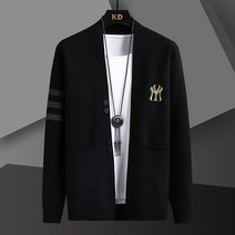 니트 카디건 캐주얼 루즈 스웨터 플로우 자수 자켓 라인 옷