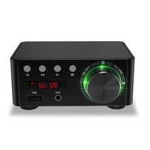 파워 앰프 스피커 리시버 hifi 5.0 블루투스 증폭기 보드 50wx2 스테레오 디지털 전원 오디오 amplificador 홈 시어터 usb tf 카드 플레이어, 검은색