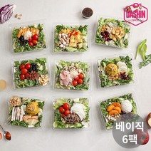 [다신샵] 신선한 한스푼샐러드 도시락 9종 6팩 / 주문 후 제조, 0_베이직 6팩(케이준+콥+리코타+두부+시저+단호박)
