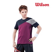 윌슨 [민턴나라] 윌슨반팔티셔츠 쥬니어 배드민턴 탁구 테니스 반팔 라운드 스포츠 티셔츠 (유소년) J5253 클라렛