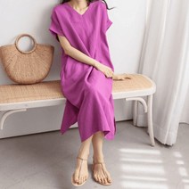 데일리 여성 원피스 드레스 하객 실키 트임 린넨