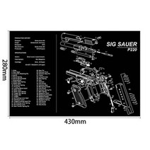 AR15 AK47 건 청소 고무 매트 부품 다이어그램 지침 Glock 용 마우스 패드 17 19 1911 Beretta 92 SIG SAUE, SIG SAUER P220