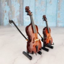 트리센트 이니셜 각인 바이올린 첼로 악기 미니어쳐 선물 돌하우스 소품 인테리어 미니어처 장식, 바이올린 미니어쳐 12cm