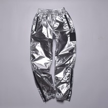 긴 조거바지 실버 블랙 퍼포먼스 단체 힙합 루즈 은색
