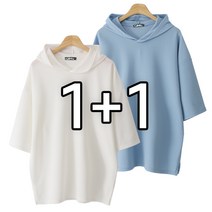 [1+1] 편안한 엠보 후드반팔티 (MDBT056LW)