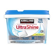 Kirkland Signature 울트라샤인 디쉬워셔 레몬 시트러스 115 팩 세제 식기세척기 접시, 1.61kg, 1개