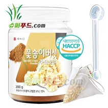 HACCP 식약처 인증 꽃송이버섯 분말 베타글루칸 비타민 e 마그네슘 철분 꽃송이 버섯 추출분말 + 슈퍼푸드.com 연자육 티백, 1세트, ( 병 200g + 1g )
