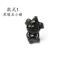 와이유 흑요석 목걸이 남녀 띠흑요석 펜던트 흑수정 돼지띠 블랙 생초 돼지목