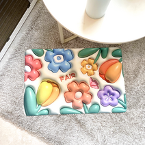 압투스 3D 규조토 1+1 발매트 60cm x 40cm 깨지지않는 매트 욕실 흡수 발닦개 빨아쓰는 주방, 2개, 페어