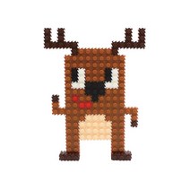 미리사몰 이지 툭툭 블럭 세트 캐릭터 미니 디펌 나노 블록 폰 거치대 어린이 장난감 공룡 영웅 히어로 소근육 발달, 이지툭툭블럭 : 루돌프