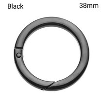 암벽등반장비 등강기 어센더 클라이밍 아연 합금 도금 게이트 스냅 걸쇠 클립 스프링 링, 검정-38mm