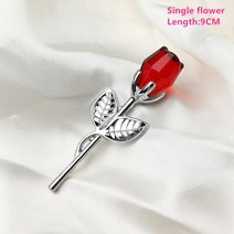 결혼식 선물 연인 발렌타인 데이 여자 친구 남자 크리스탈 유리 백조 신부 들러리 파티 호의, red silver flower