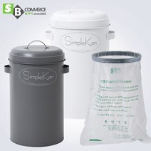 모던셀바이 종량제봉투용 종량제휴지통 10L 스틸휴지통, 화이트_10L