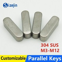 R핀 스냅핀 고정핀 평행 키 핀 304 스테인레스 스틸 A2 라운드 엔드 플랫 M3 M4 M5 M6 M8 M10 M12 스퀘어 바 10개 295198, M4x4x16