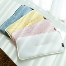 신생아 매쉬 거즈양면 베이비필로우 낮은 납작베개, 블루그레이(거즈양면)