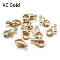 홈파티 파티장식 100pcs 랍스터 걸쇠 팔찌 목걸이 10-18mm 후크 체인 폐쇄 결과 보석 만들기위한 액세서리 도매 diy, 04 16mm, 07 KC Gold