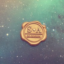 저스트앳 DIY 맞춤 더블 이름 2 이니셜 편지 스탬프/씰링 왁스/웨딩 왁스 인감 스탬프 초대장 봉투, [16] Style 18 with handle