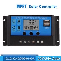 발전기 트랜지스터 테스터 lcr 30a 60a 100a 태양열 충전 컨트롤러 12v 24v 자동 mppt 컨트롤러 lcd 디스플레이 5v 듀얼 usb 태양 전지 패널 436