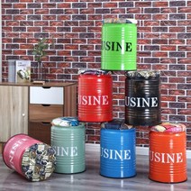 인테리어 깡통 스툴 고깃집 드럼통 원형 보조 철제, 캐주얼 그레이 높이 45 폭 30cm