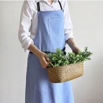 강남콩 앞치마 스트라이프 버튼 원피스형 줄무늬 남성용 어린이집 선생님 끈 추천, 1개, 차콜