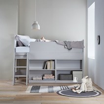 [까사미아] 원더랜드 하이베드S(매트 제외 낮은책장 포함)