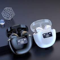 YLOMAY 블루투스 이어 버드 무선 헤드폰 충전 케이스가있는 LED 전원 디스플레이 이어폰 IPX5 방수 인 스포츠 헤드셋, Black