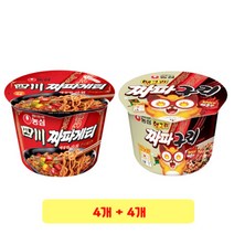 농심 사천 짜파게티 큰사발 115g 4개 + 앵그리 짜파구리 큰사발 108g 4개, 상세페이지 참조