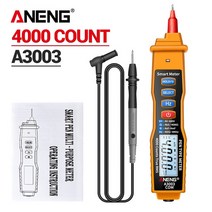 ANENG A3003 디지털 펜 멀티 미터 전문가 4000 NCV AC/DC 전압 저항 커패시턴스 테스터로 스마트 계산, [02] YELLOW, 02 YELLOW