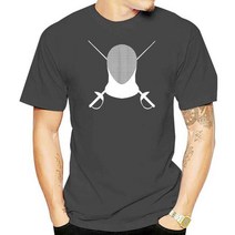 남성 티셔츠 펜싱 마스크 검 여성 티셔츠, 없음, 42.Men grey  XL