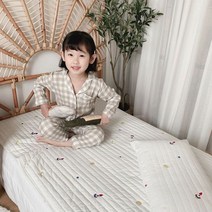 범퍼 침대 패드 아기 가드 토퍼 한국어 누비 코튼 시트 체리 올리브 곰 자수 커버 침구, [02] Pillowcase 30x50CM, [09] White Rocket