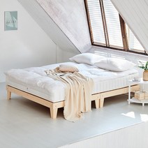 아씨방가구 플로 평상형 원목 침대 SS 독립매트, 내추럴