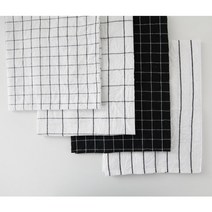 [비다하우스] 모던 블랙화이트 키친크로스 면행주(4타입), 화이트스트라이프, 1개