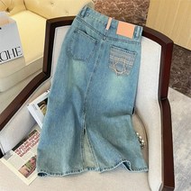 데님스커트 청치마 데님미니스커트 연예인 캐주얼 제주도 직장인룩 기본 대학생룩