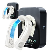 토라스 2023신형 쿨리파이 2S 넥 밴드 에어컨 목 선풍기 5000mAh, [1+1] 화이트 X 2