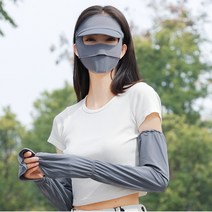 골프마스크 골프 얼굴 가리개 햇빛 자외선차단 냉감 마스크, 1, 고급 그레이 마스크(일반형) + 슬리브