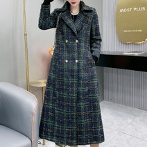 여성용 체크 모직 코트 하늘비즈 A25 M967Q803