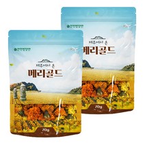 타이거아울렛 국내산 제주 무농약 메리골드 꽃차 70g x 2팩 제주도 마리골드 매리골드 금잔화 수제 꽃잎차 차 만들기 메리골드차 마리골드차, 단품