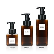 빈 거품 비누 디스펜서 욕실 손 소독제 샴푸 바디 워시 로션 리필 가능한 펌프 병 만들기 거품 용기, 갈색, 650ml