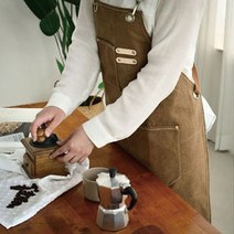 에코벨 캔버스 데님 앞치마/카페 공방 미용 바리스타 쿠킹, 캔버스 데님 앞치마 네이비