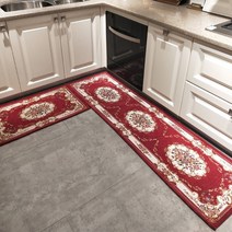 SKANDSALO 북유럽 감성 미끄럼방지 발판 주방매트, Q83와인