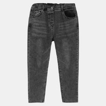 인디고키즈 동아강북점 아동 공용 통통체형 편한 블랙 스톤 데님 와이드 앵클 릴렉스 IKTJ20DL1