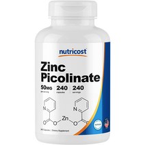 뉴트리코스트 아연 피콜리네이트 50mg 캡슐 240캡슐 1서빙 50mg 240회분 Zinc Picolinate Capsules [50 MG] [240 CAPS]
