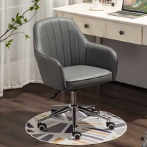 회전의자 높이조절 컴퓨터 의자 학생 화장대 바퀴, 파란색 가죽 금속 발 강철발