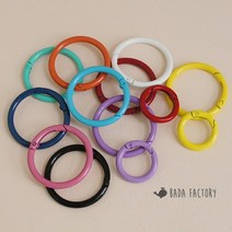 원형 원터치 오픈 컬러 키링 오링 가방고리 핸드폰 케이스 DIY 비즈 구슬 스트랩 만들기 고리 부자재, 화이트