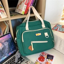 백팩 여성 귀여운 배낭 여성 대학 가방 배지 다기능 배낭 숙녀 방수 나일론 가방