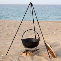 [원스위크라이프] 캠핑 냄비 걸이 스탠드 삼각대 거치대 M164BF, 블랙, 1개