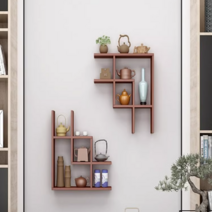 벽걸이 다기장 찻장 선반 다완장 컵 진열 벽 인테리어, (다크 브라운) 찻잔 진열장