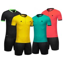 노브랜드 축구 경기 하프집업 심판 레프리 저지 축구유니폼 심판복 상하 세트 A001, 레드